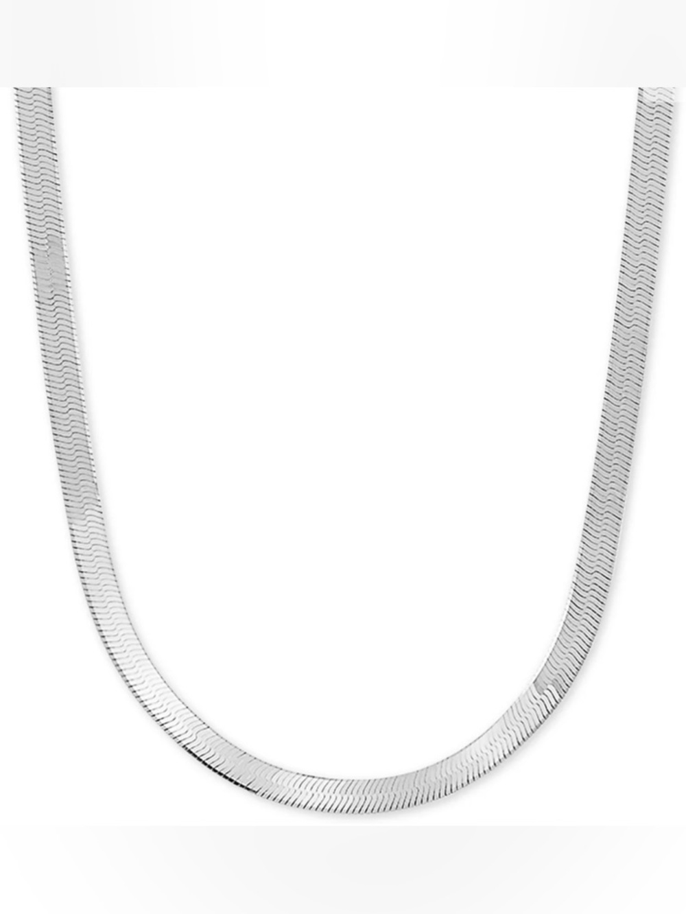 Sterling Silver Herringbone Chain Necklace